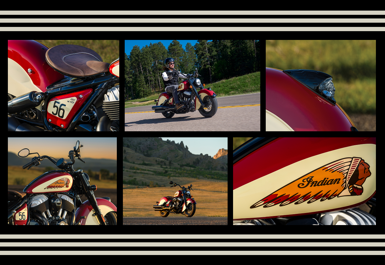 Collage of images of the new Indian Chief Vintage Sturgis Edition